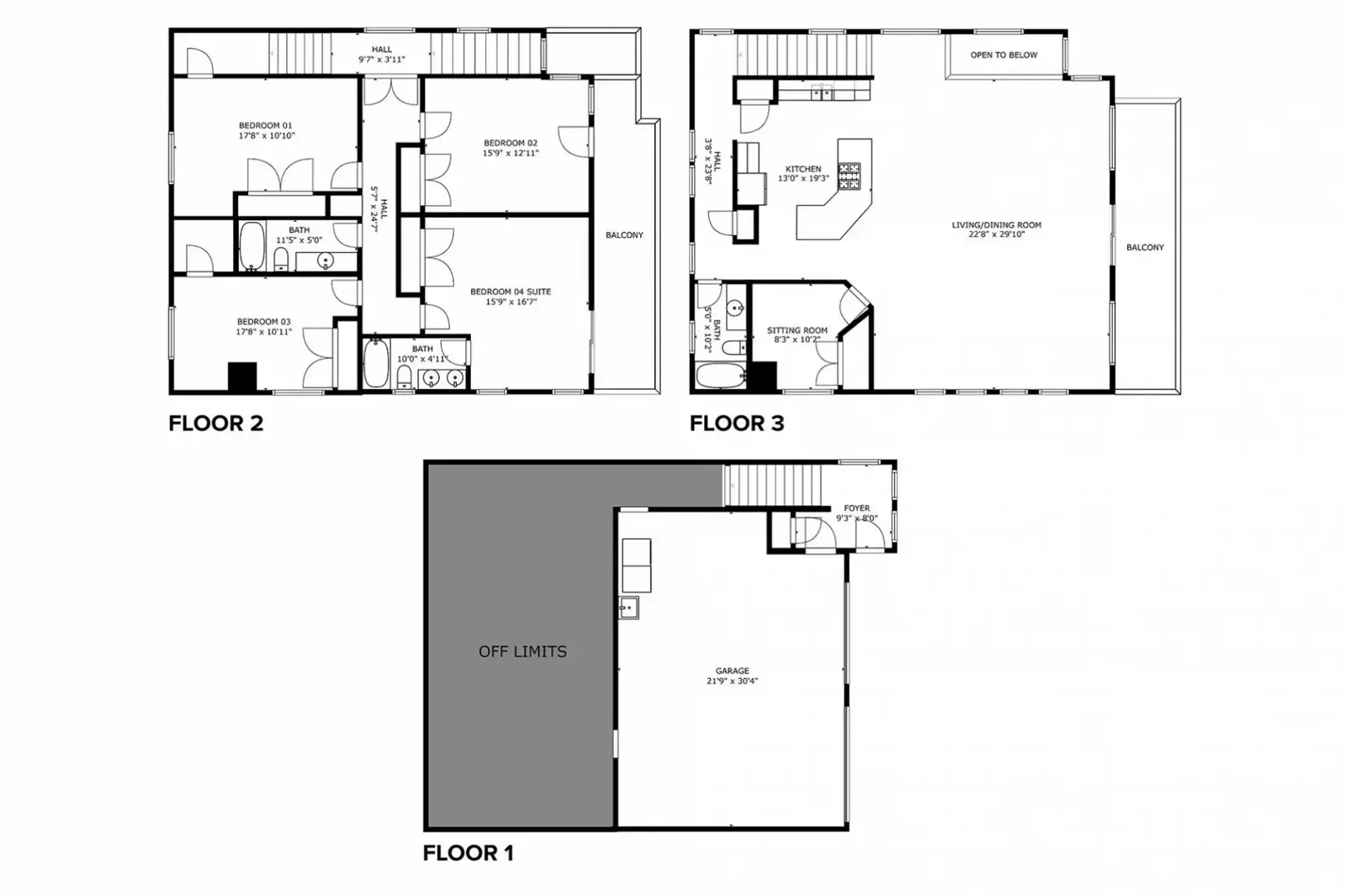 A detailed floor plan of this rental.