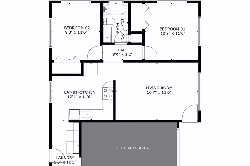A detailed floor plan of this rental.