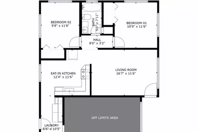 A detailed floor plan of this rental.