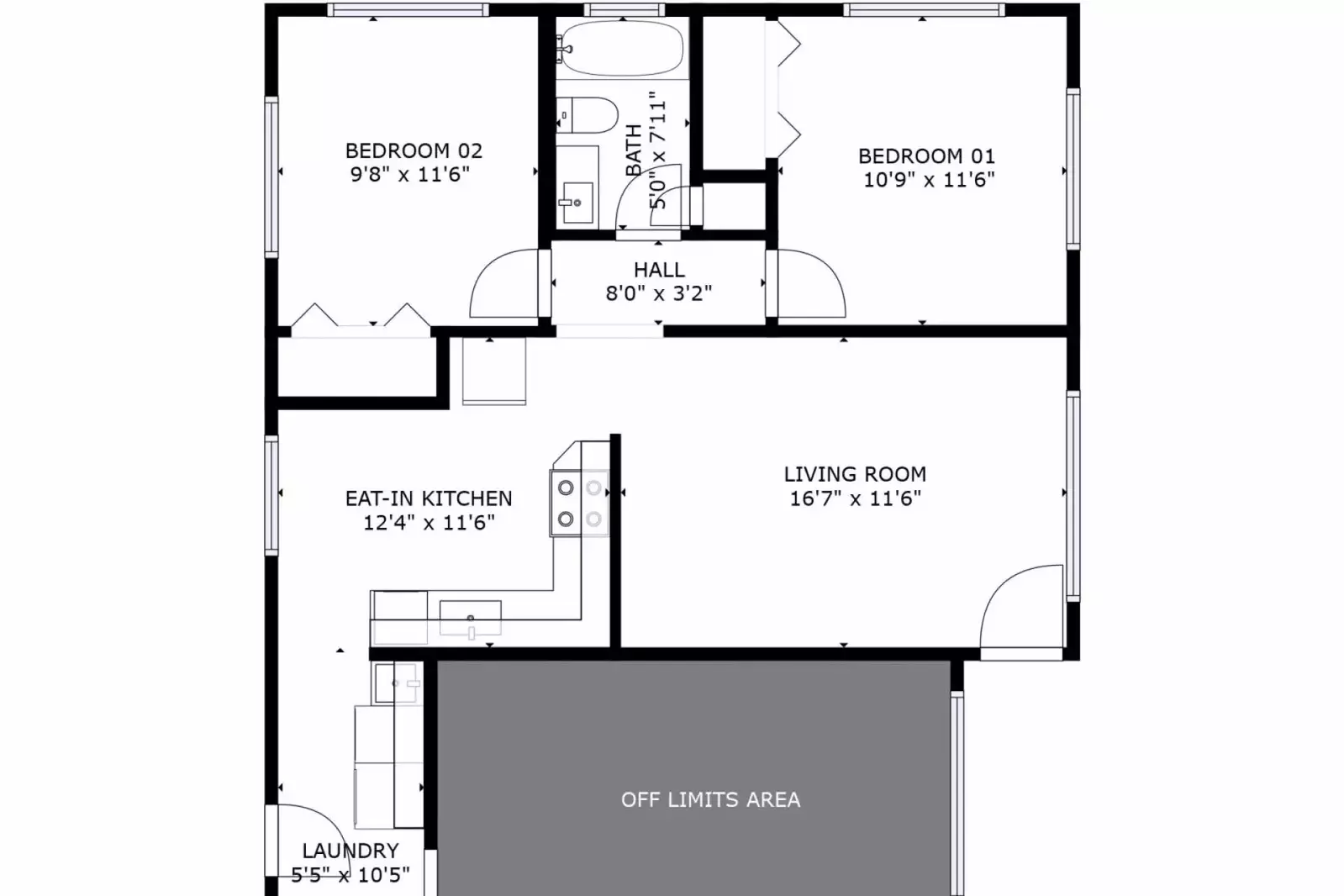 A detailed floor plan of this rental.