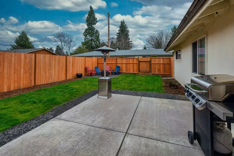 Small yard for kids to have some fun, with a barbecue and fire pit. Overall clean and well maintained.  -Manish