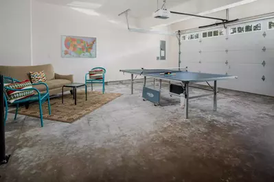 The garage had a ping-pong table and we absolutely loved playing.  -Poojan