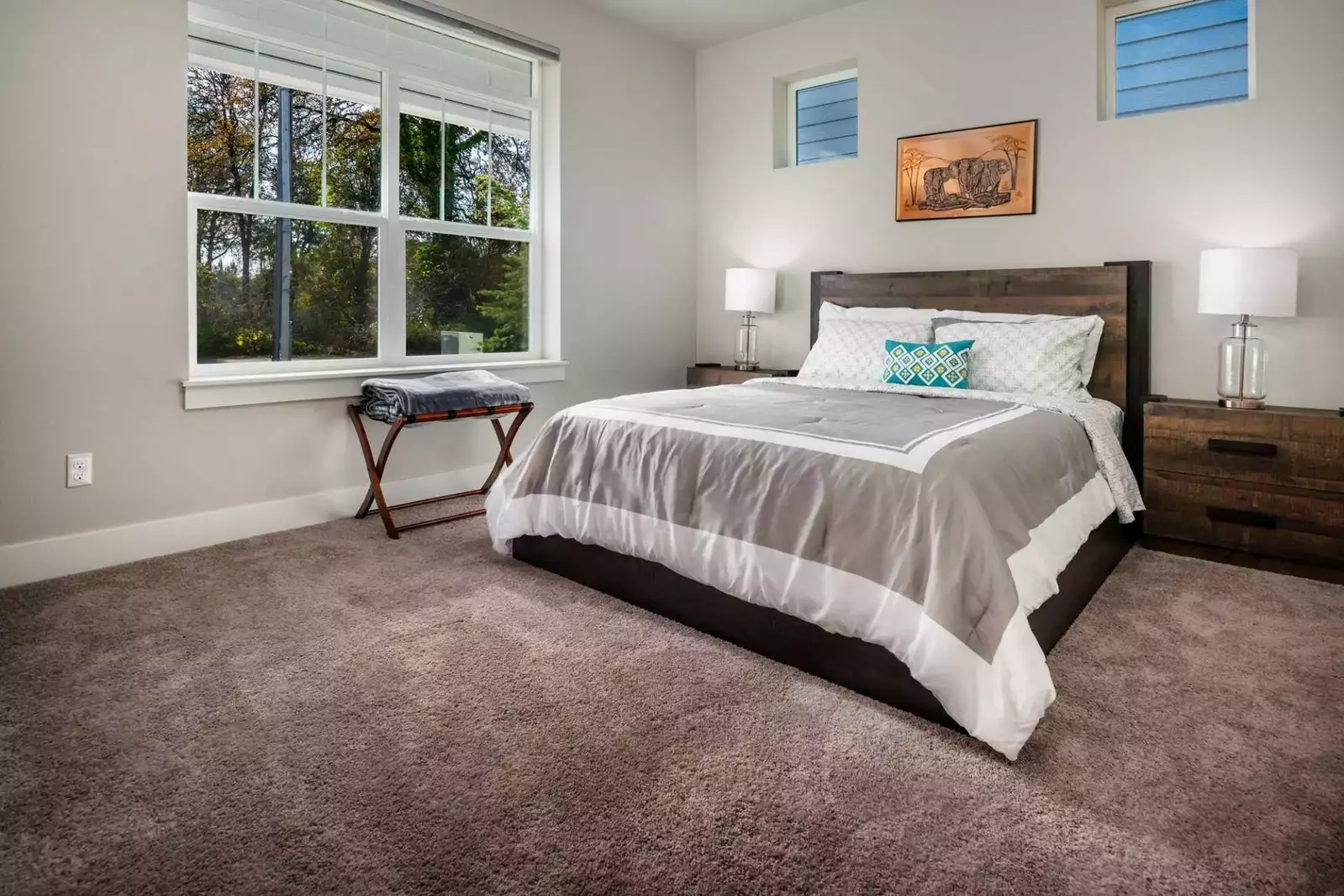 Main level bedroom is perfect for any guests that find stairs a challenge.