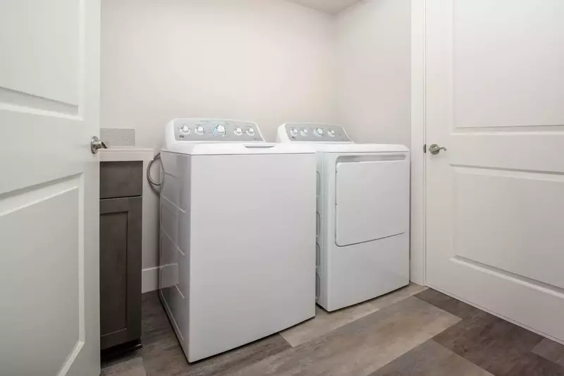 Brand new washer and dryer available for your laundering needs.