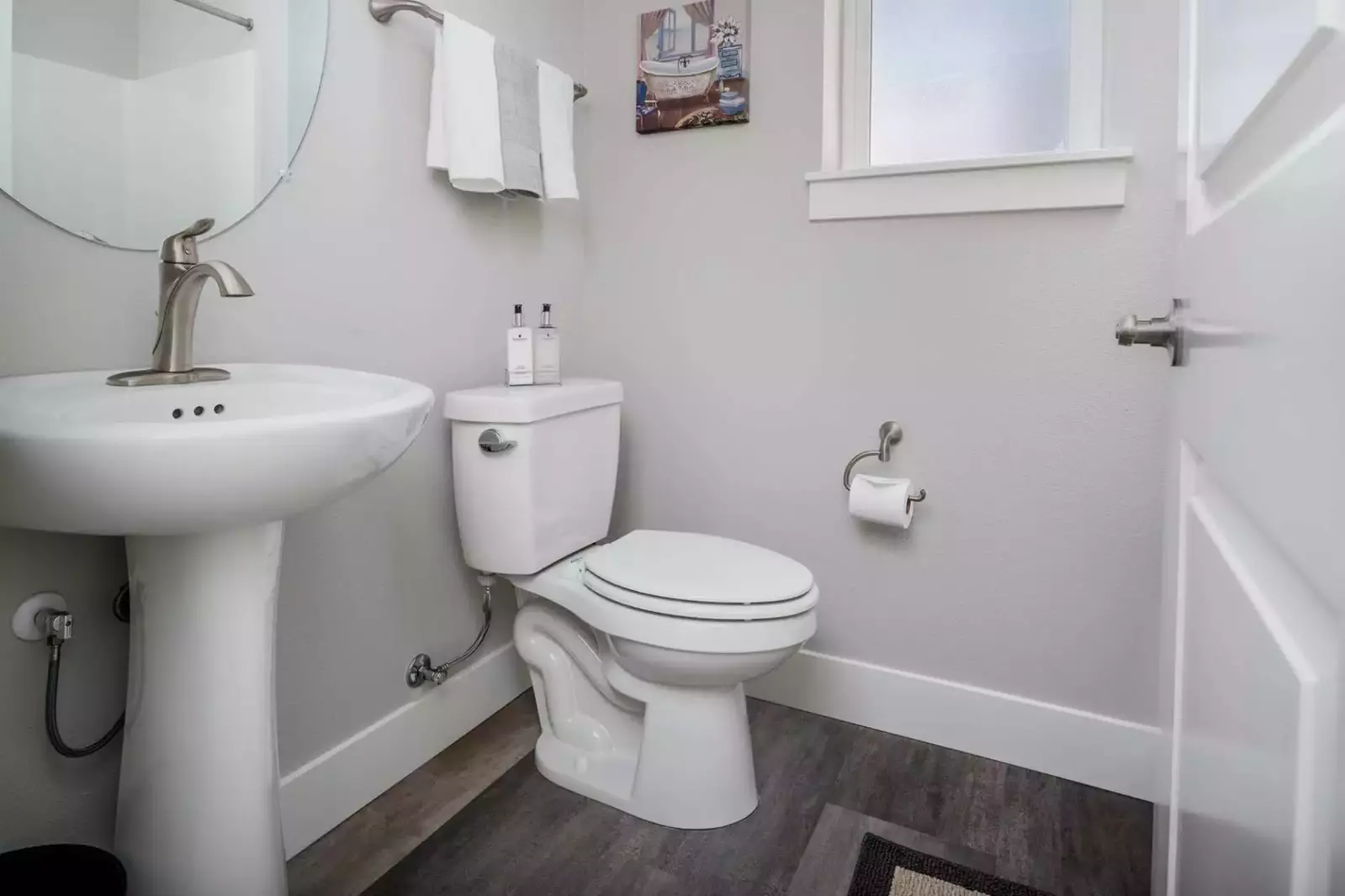 First floor bathroom includes a combo shower and tub.