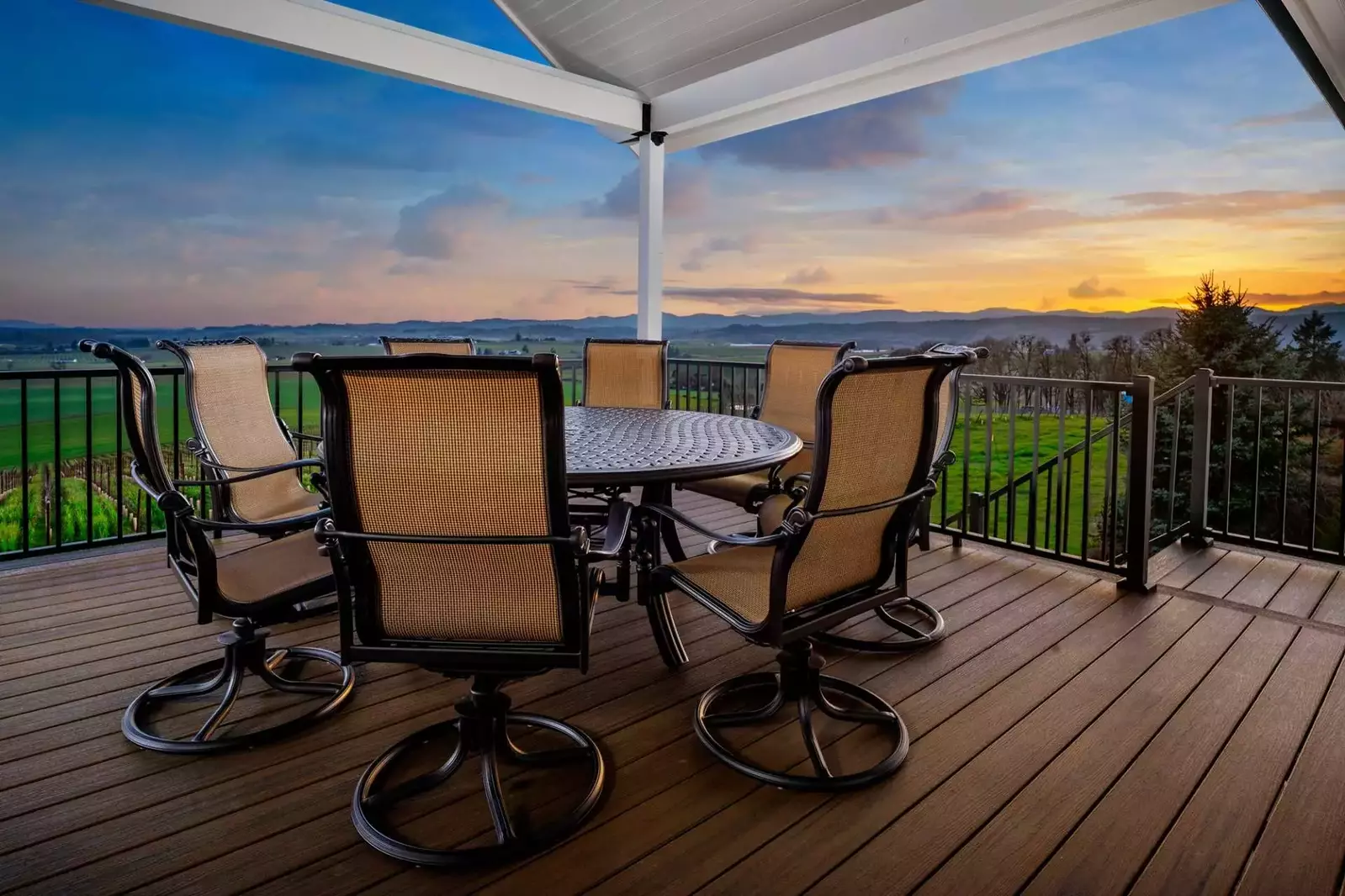 Spectacular views from the nearly wrap-around deck. -Sheri