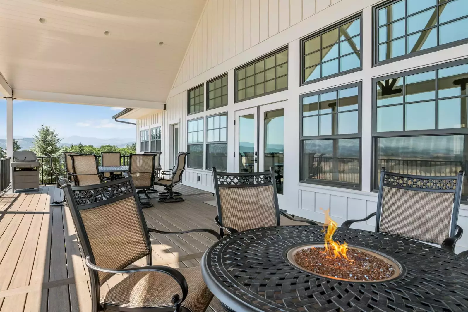 Covered deck is the highlight of this house. -Deepa