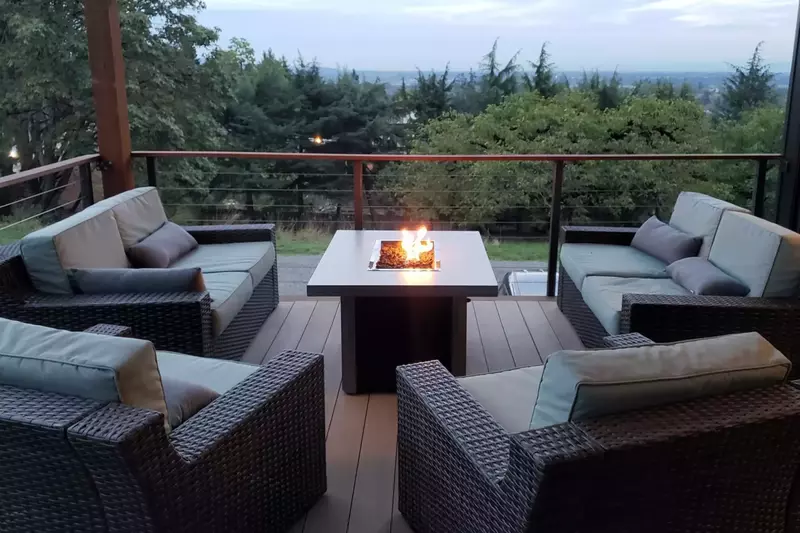 Design and flow of the house was great with ceiling to floor windows all around with 3 patio areas to enjoy cozy evening with glass of wine.  -Margare