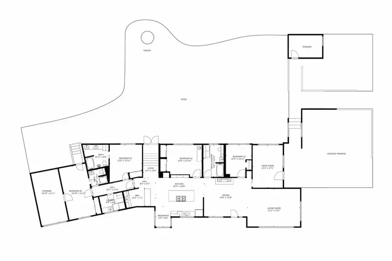 A detailed floor plan of this rental.