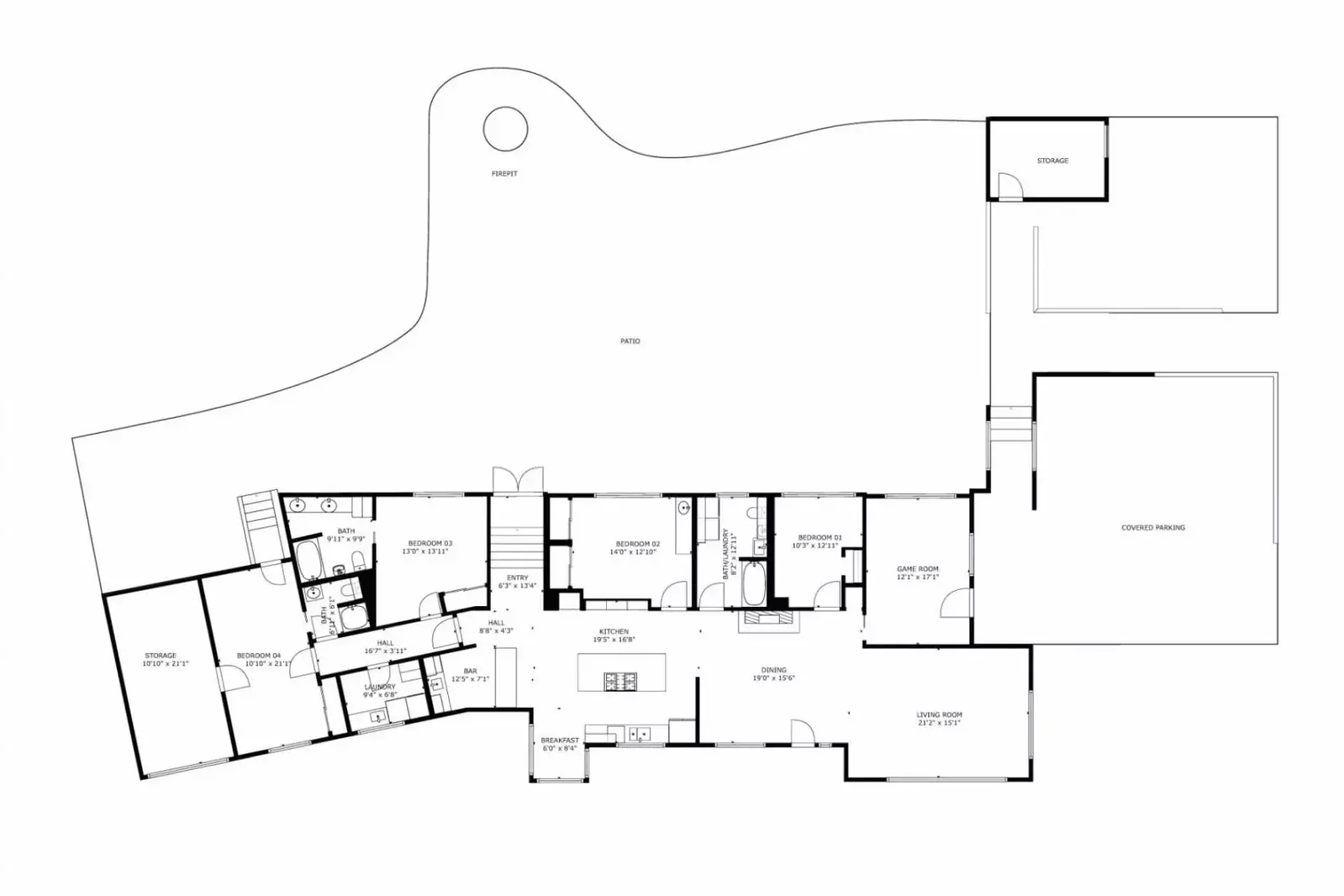 A detailed floor plan of this rental.