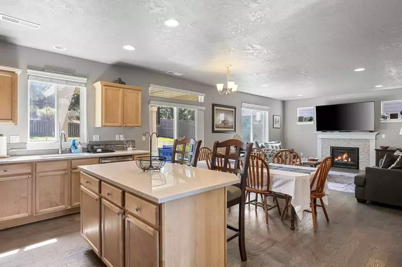 The whole family can hang out in the kitchen/dining room/living room.
