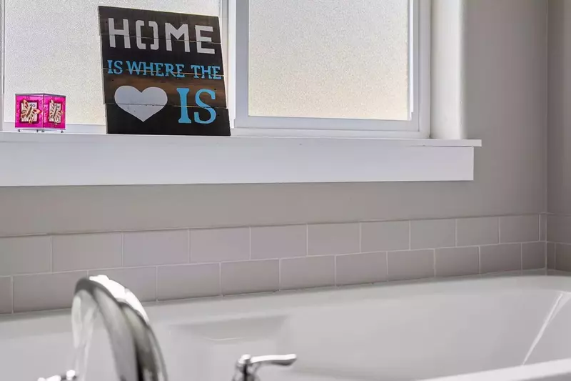 Enjoy a soak in the tub after a lovely day exploring.