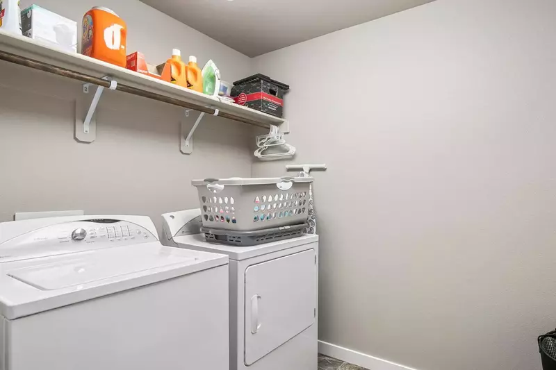 This rental has an up to date washing machine and dryer for guest use.