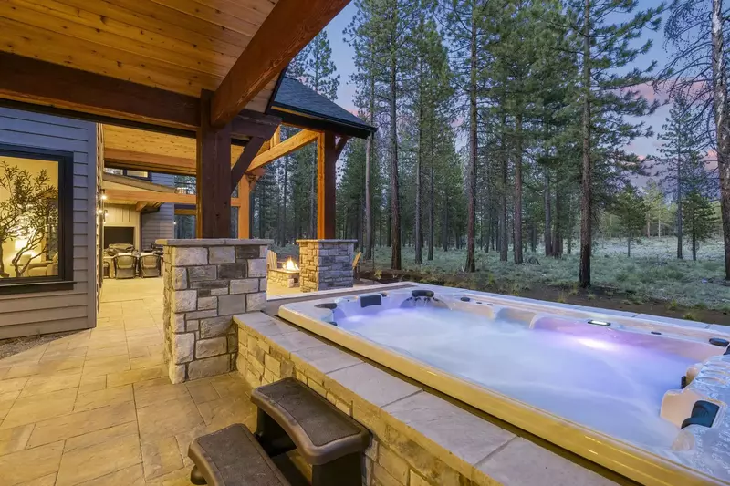 The hot tub is a favorite amenity perfect during warm summers and chilly winters.