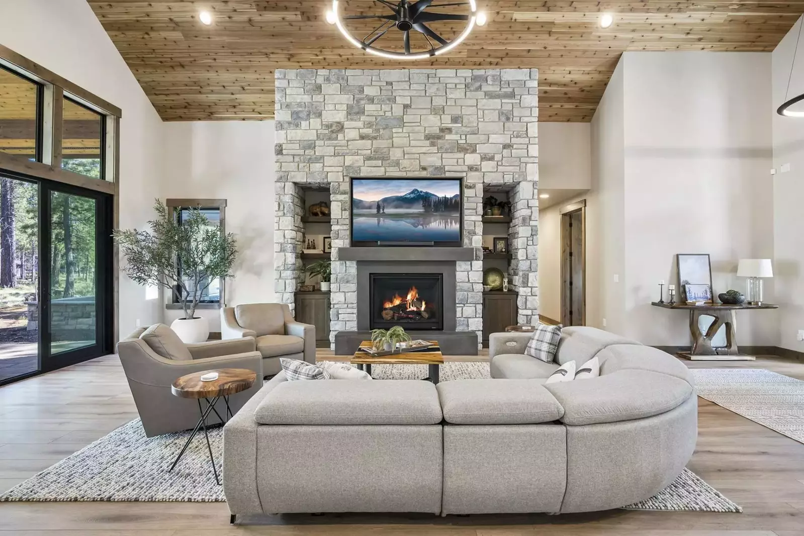 Relax in front of a cozy fire after a day exploring the high desert.