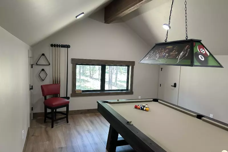 The pool table offers hours of fun!