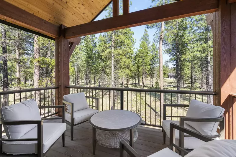 Relax on the balcony enjoying the fresh air of Central Oregon.