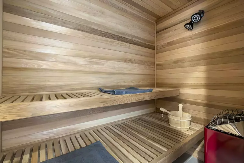 After a day in the snow, the sauna is a perfect place to relax.