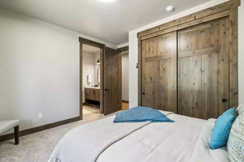This bedroom features an en suite bathroom.