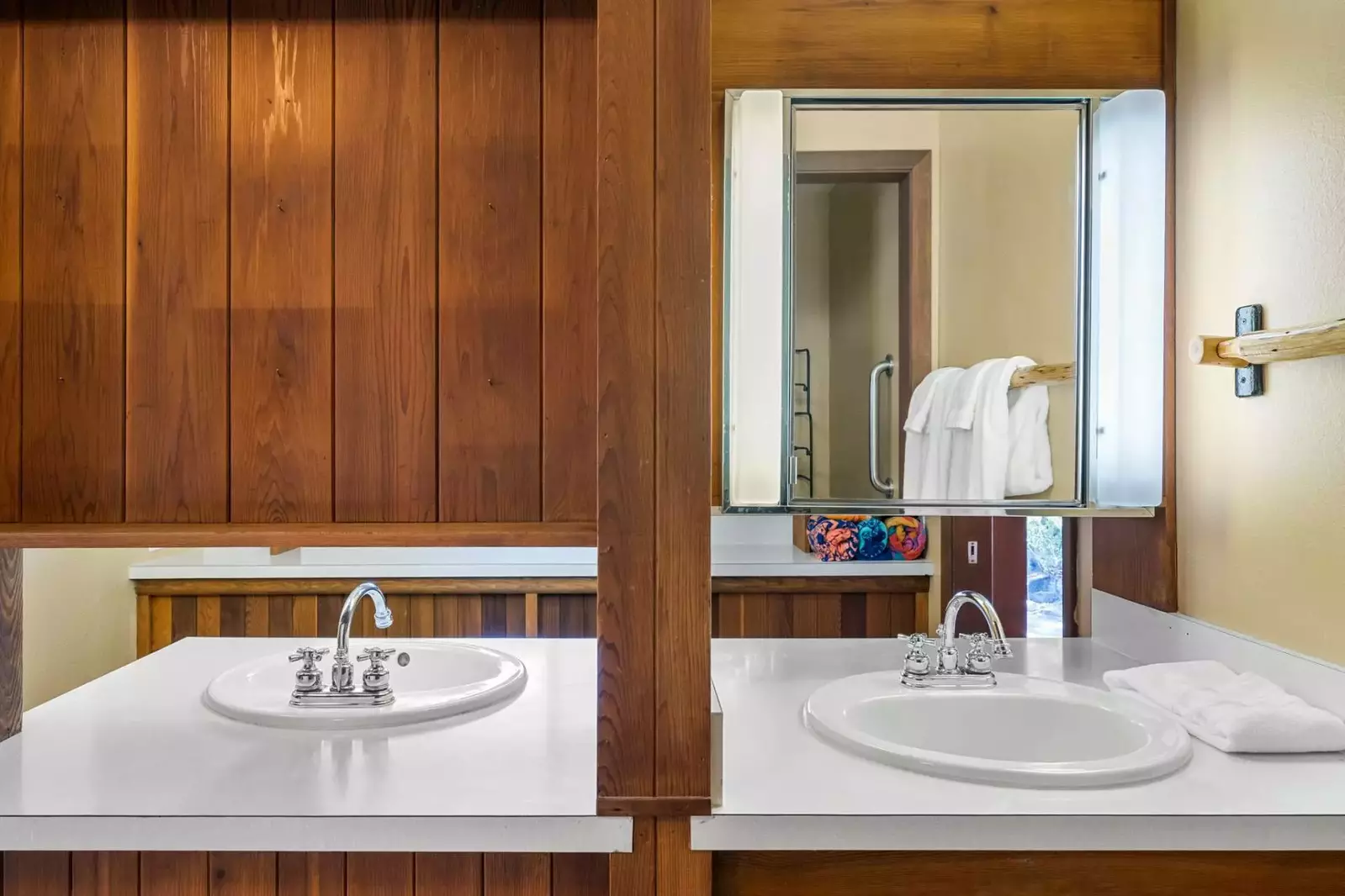 Two newly installed sinks.