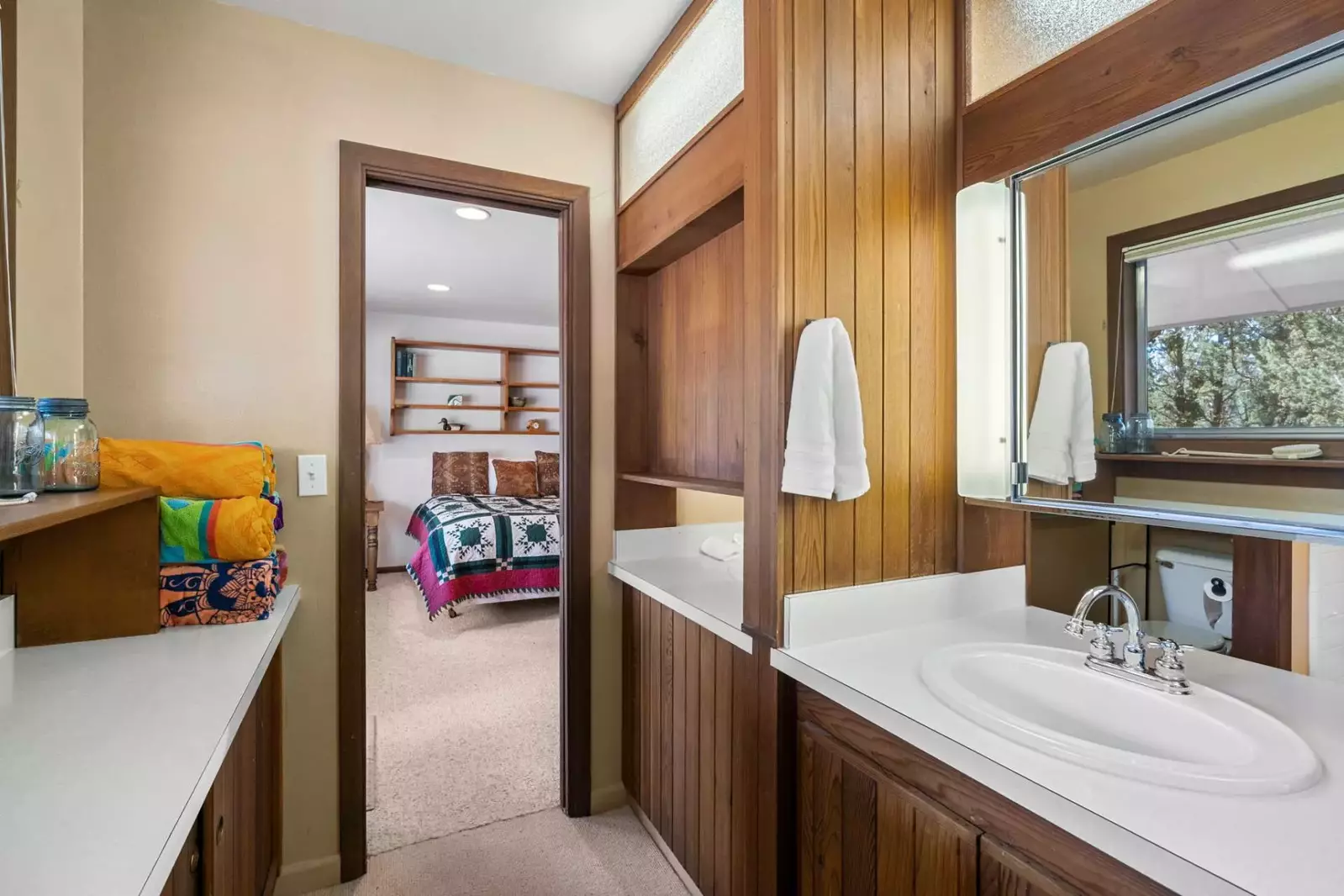 Bathrooms connect right to bedrooms.