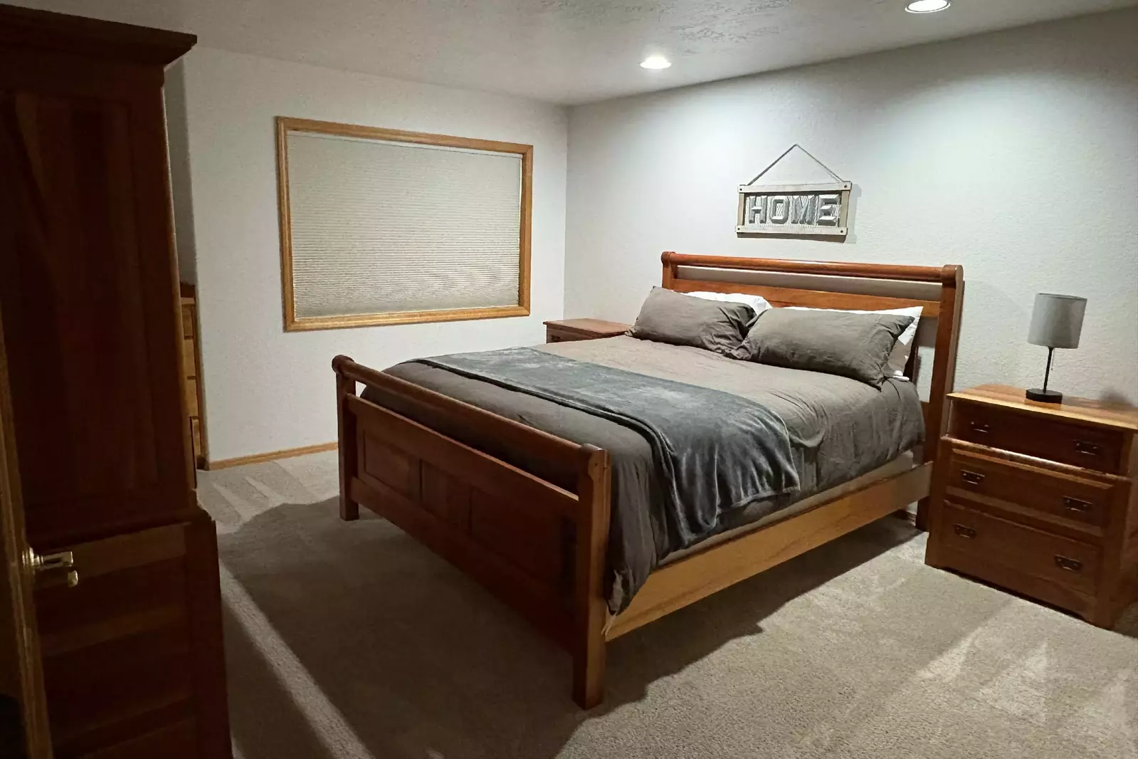 Second primary bedroom with king bed includes its own private bathroom.