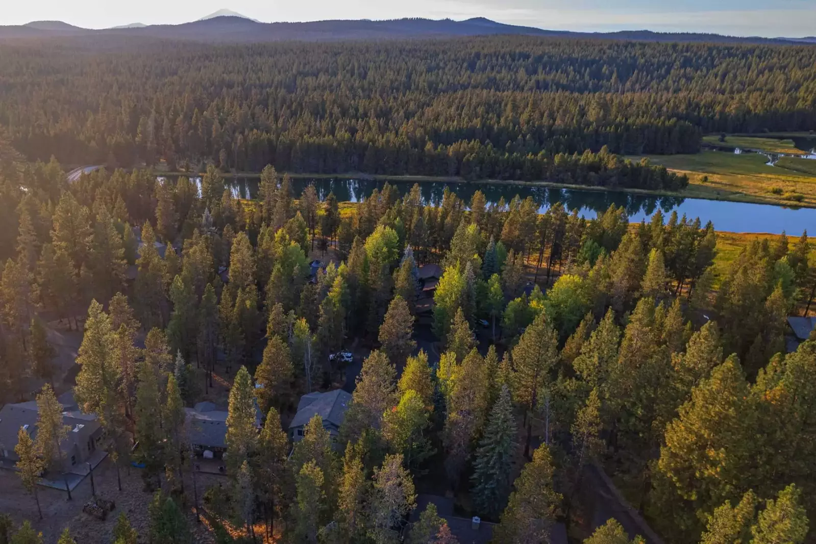 Serene Sunriver aerial view