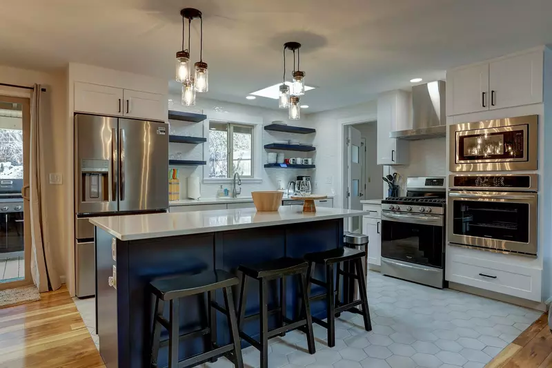 The kitchen is has plentiful counter space, up to date appliances, and is fully equipped with a wide variety of pots and pans.