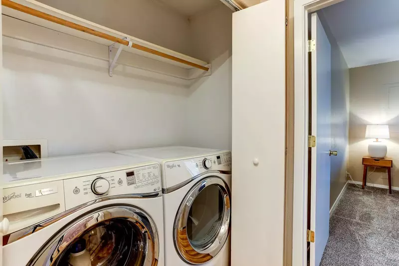 This rental has an up to date washing machine and dryer for guest use.