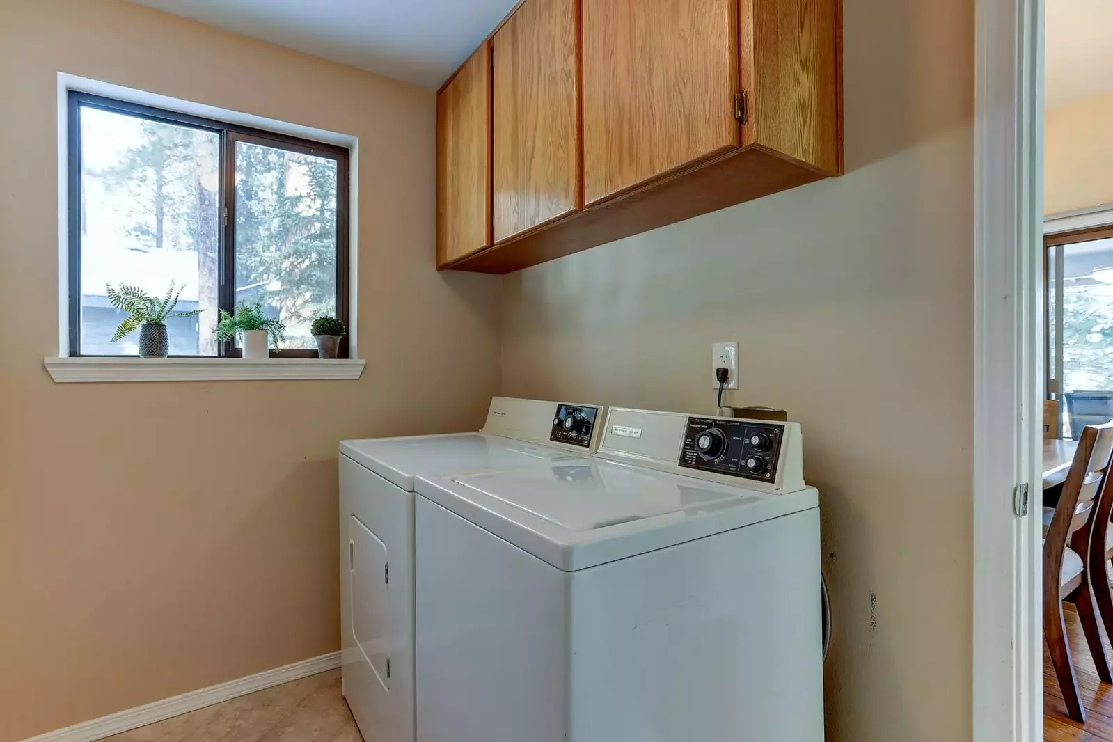 This rental has an up to date washing machine and dryer for guest use.