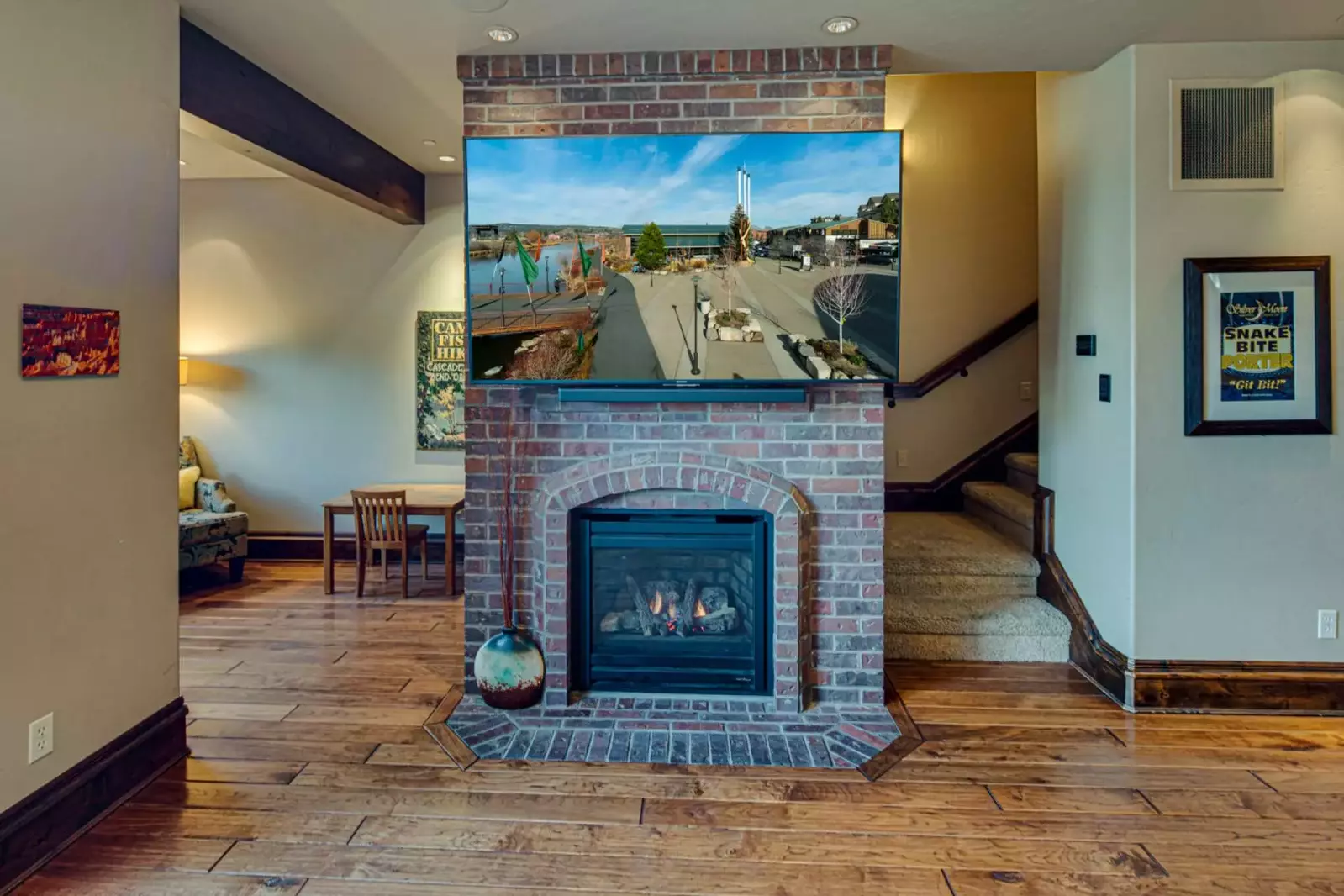 Get cozy in front of a a warm fire.