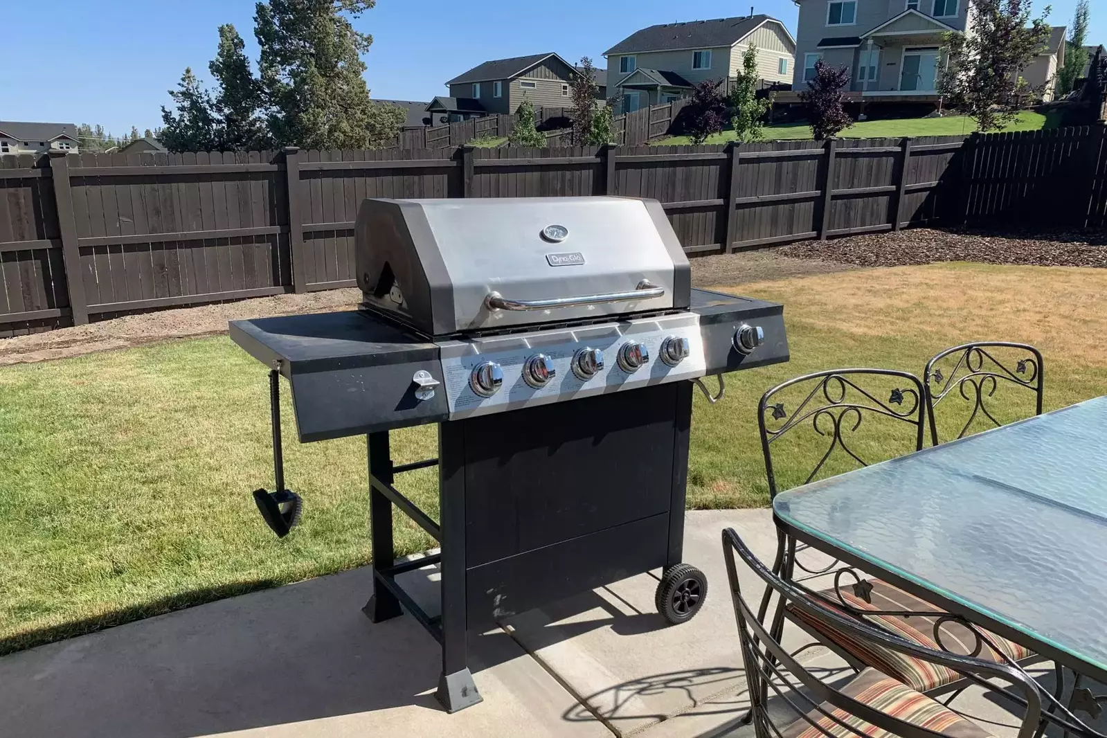 Enjoy the large backyard by grilling your specialty