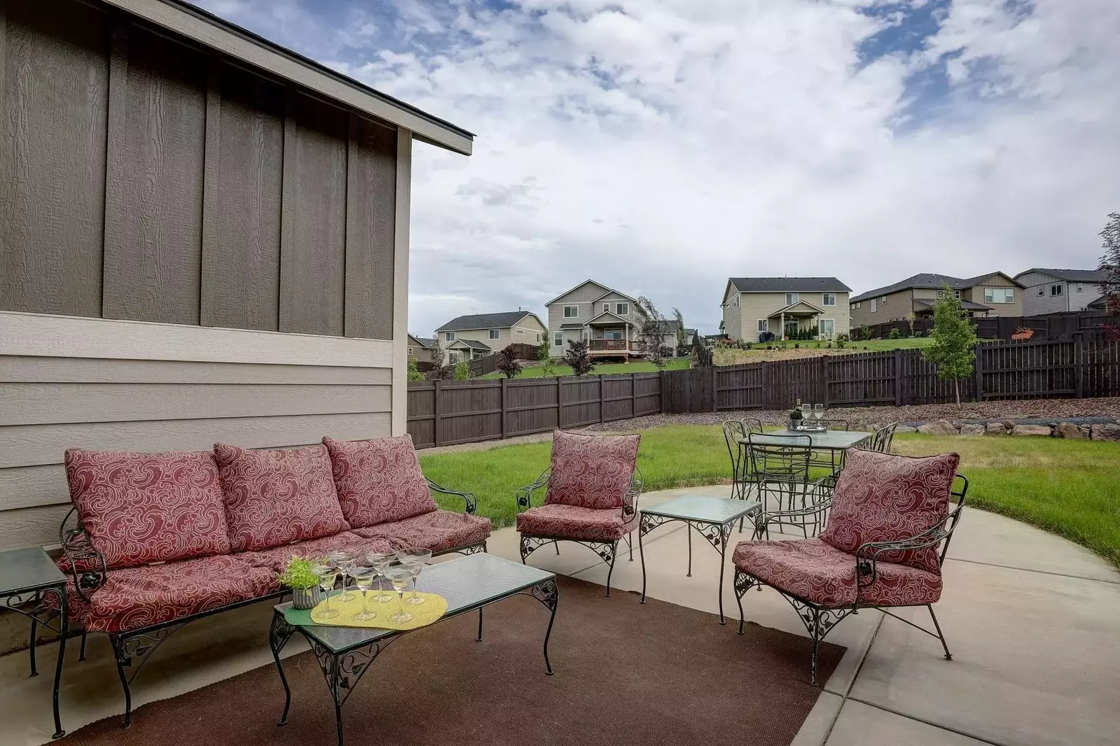 Sweet lounging spot on back patio