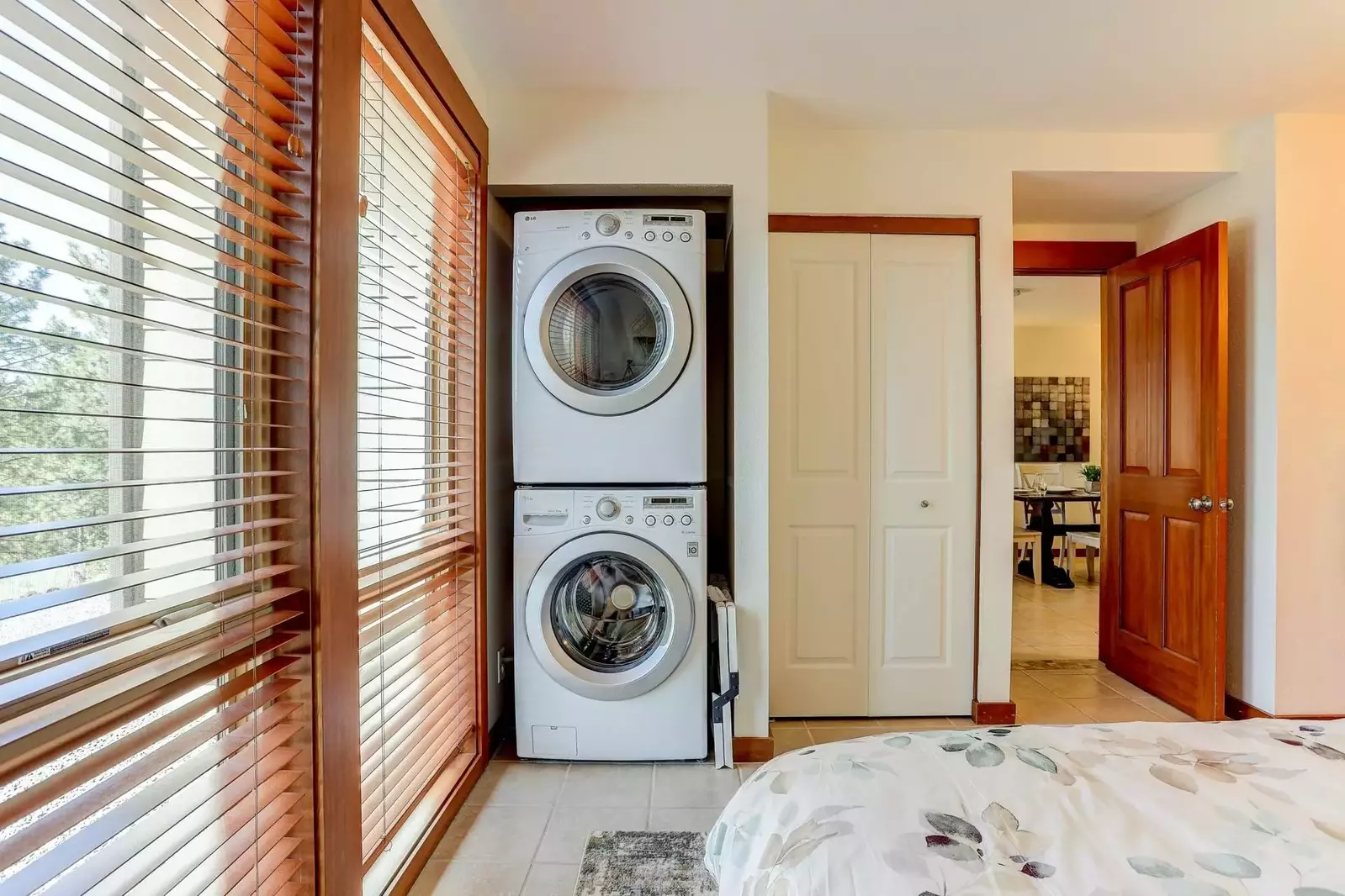 This rental has an up to date washing machine and dryer for guest use.