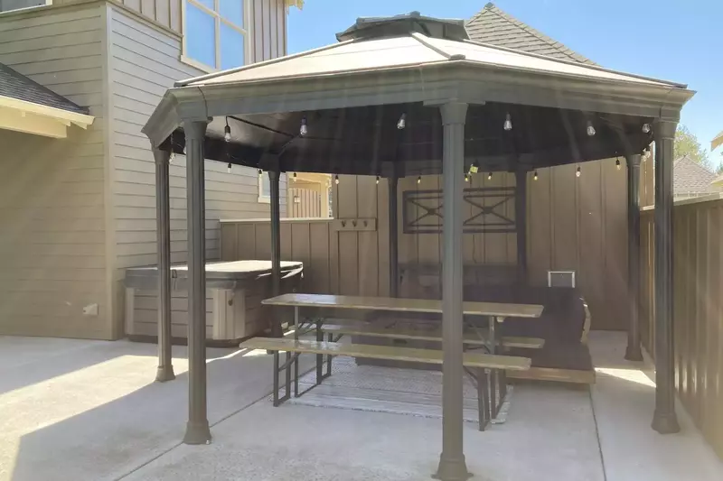 "Super quiet and peaceful neighborhood and the back area with fireplace was great. A definite must for next time." - Todd