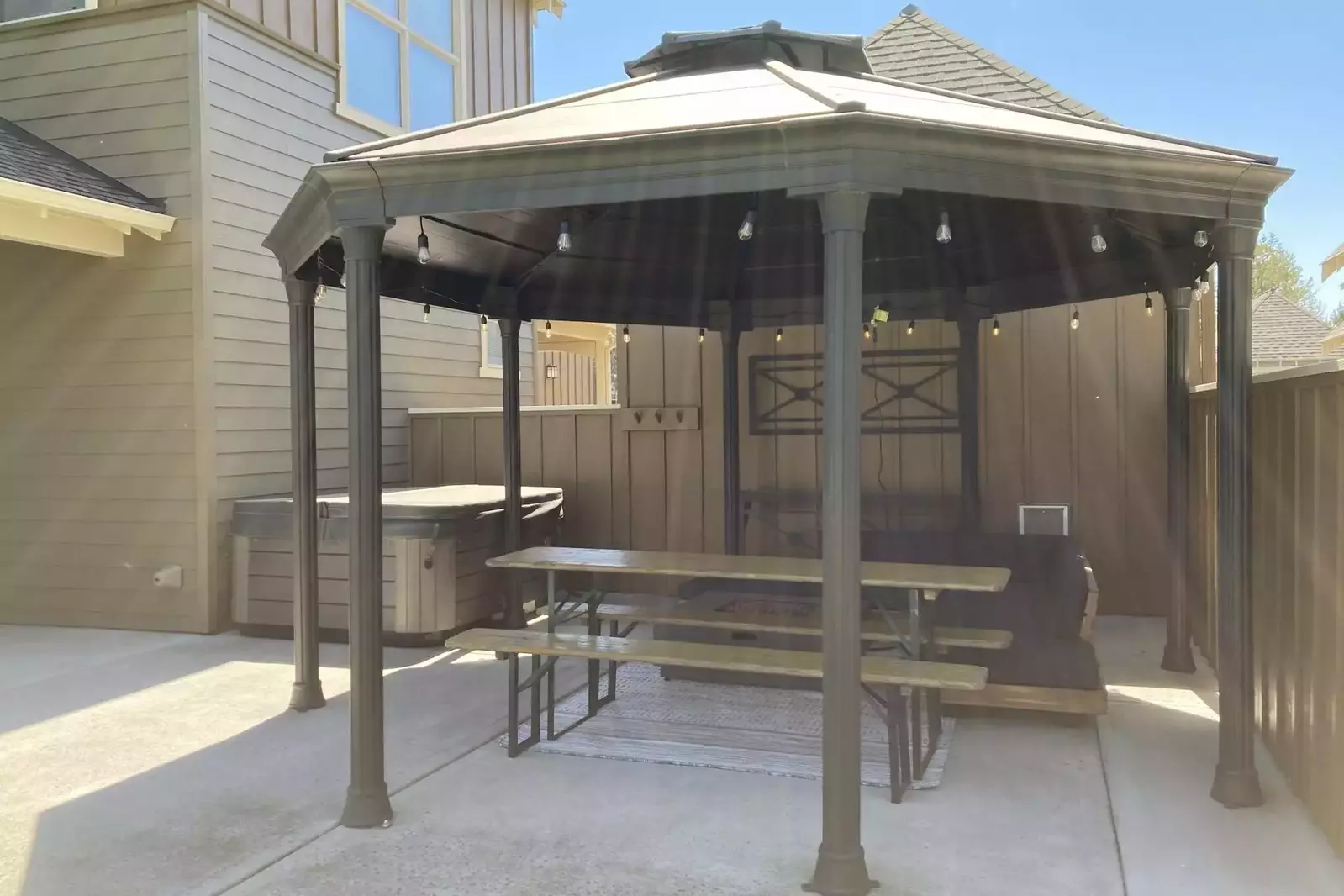 "Super quiet and peaceful neighborhood and the back area with fireplace was great. A definite must for next time." - Todd