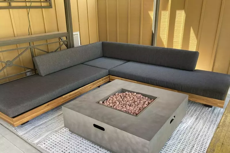 The fire pit is a nice place to relax outside while enjoying a high desert evening.