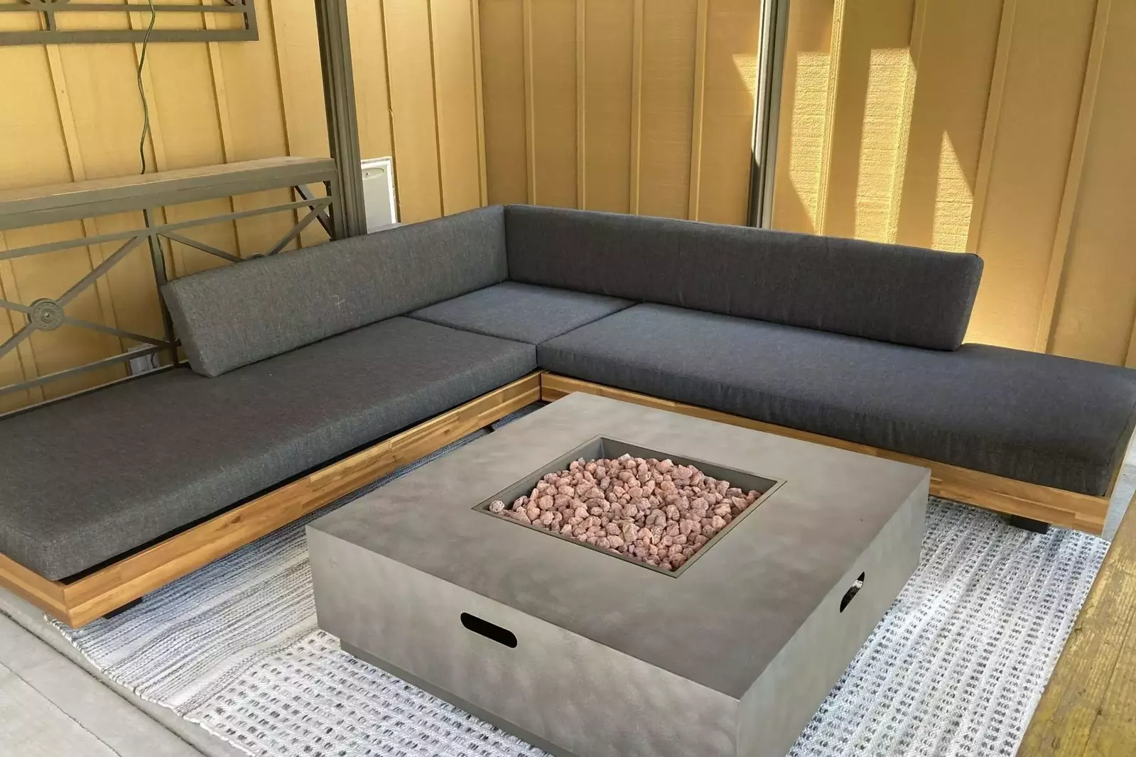 The fire pit is a nice place to relax outside while enjoying a high desert evening.