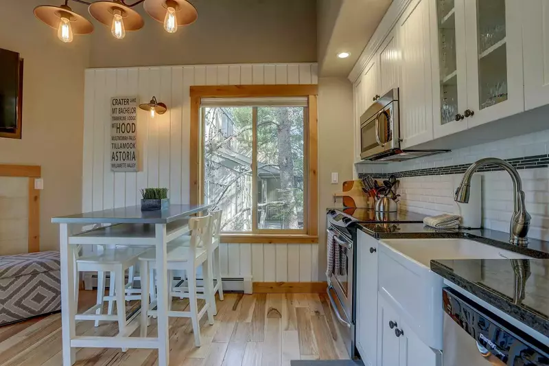 Prepare meals and snacks in the updated, bright kitchen.