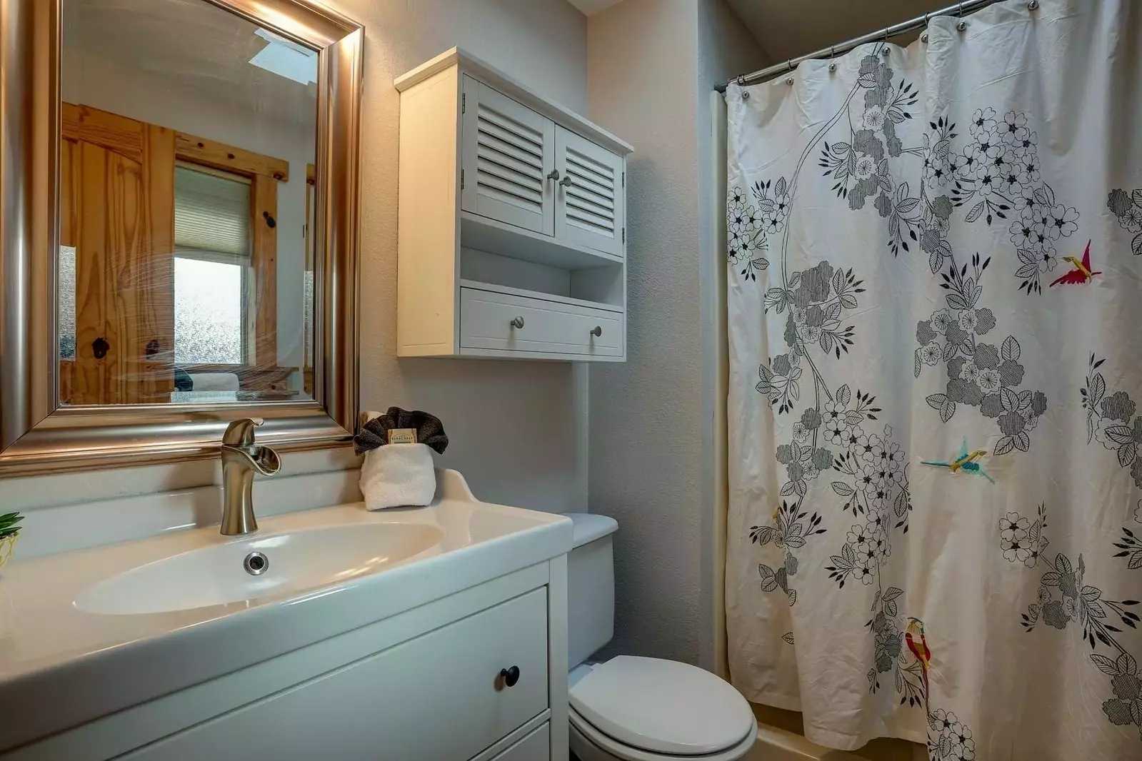 Master bath, adjacent to bedroom with walk-in shower
