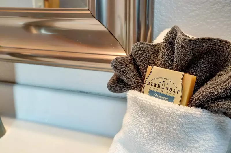 Locally sourced soap provided for your stay