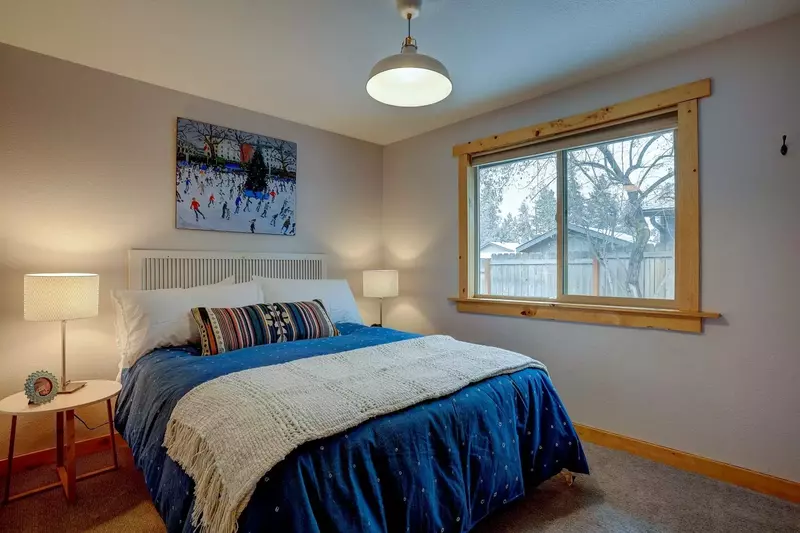 BR #2 has Queen bed, end tables with reading lamps and large window