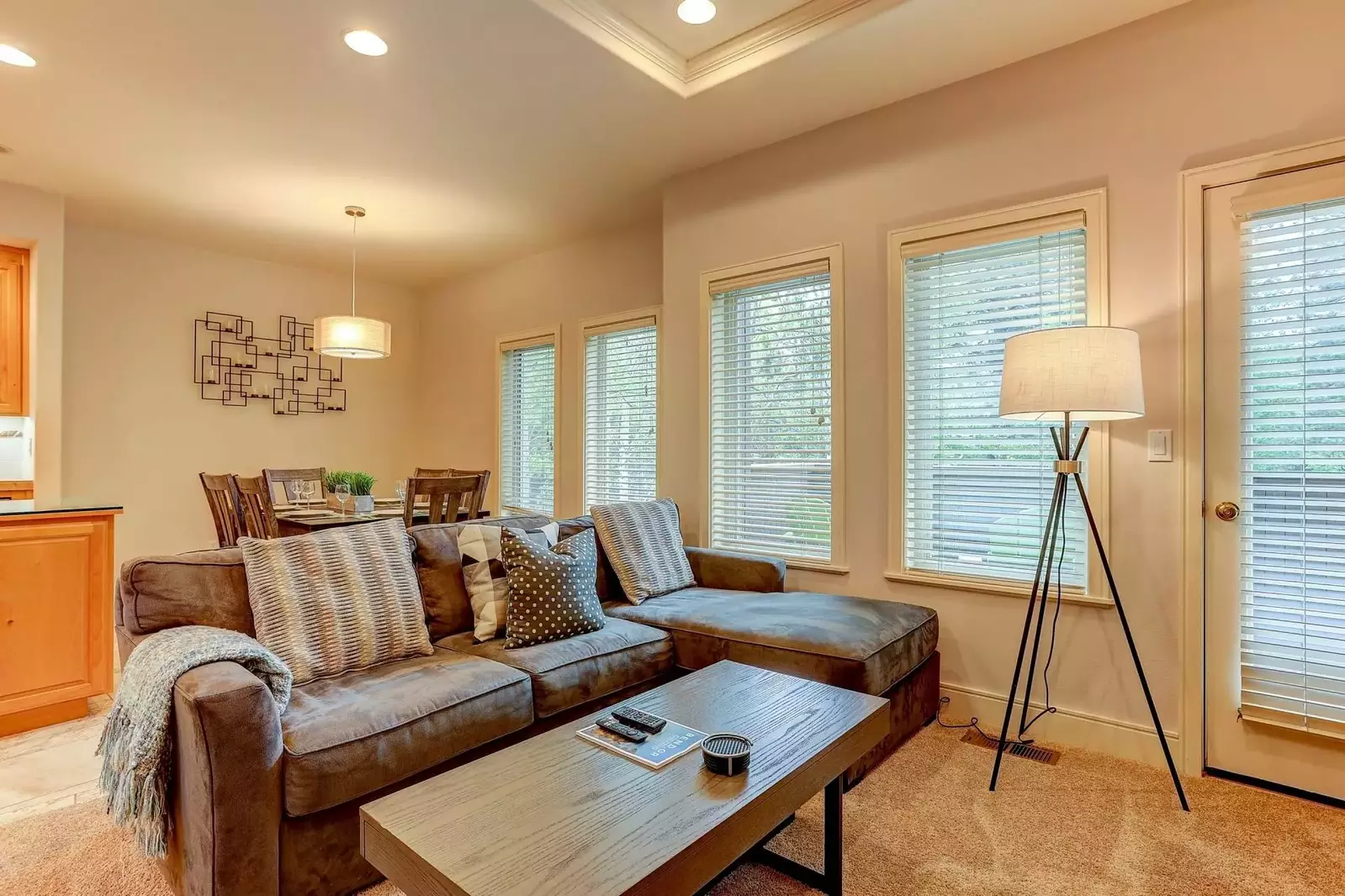 Relax in this comfortable living space, watch the game, play a board game, or relax with a book in the morning light.