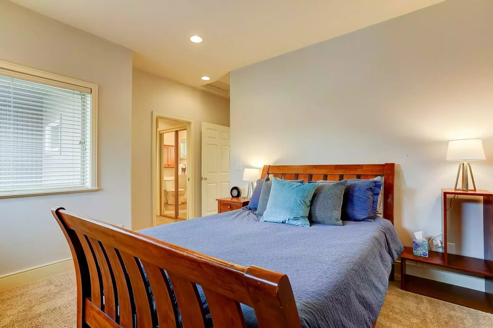 Upstairs master with queen bed, ensuite full bathroom