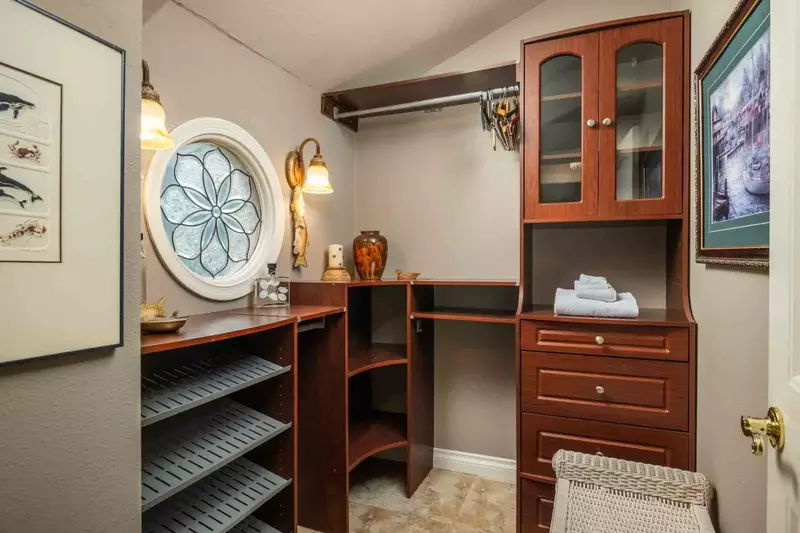 There is also ample closet space at this retreat.