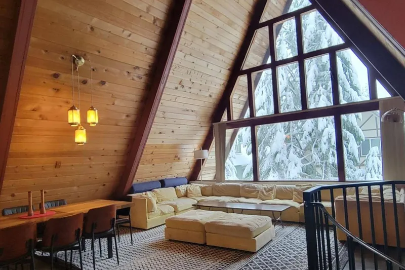 Relax in the spacious living room after a fun day hitting the slopes.