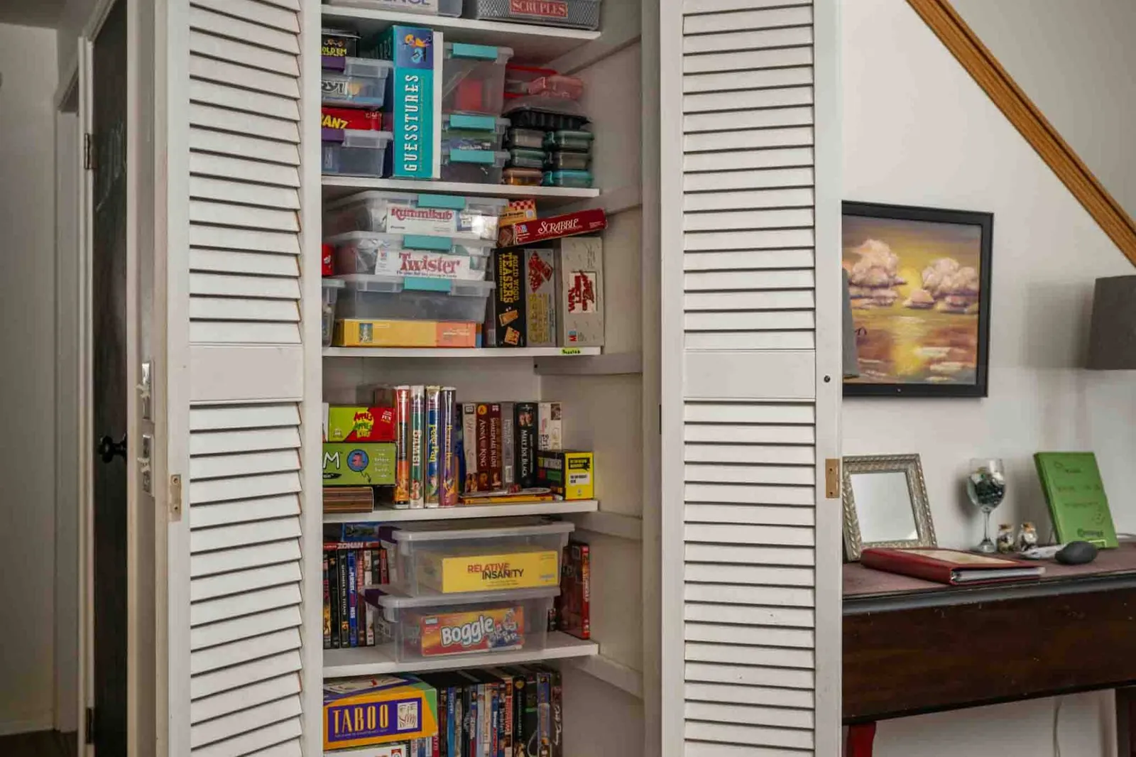 Host a game night with this rentals robust game library.