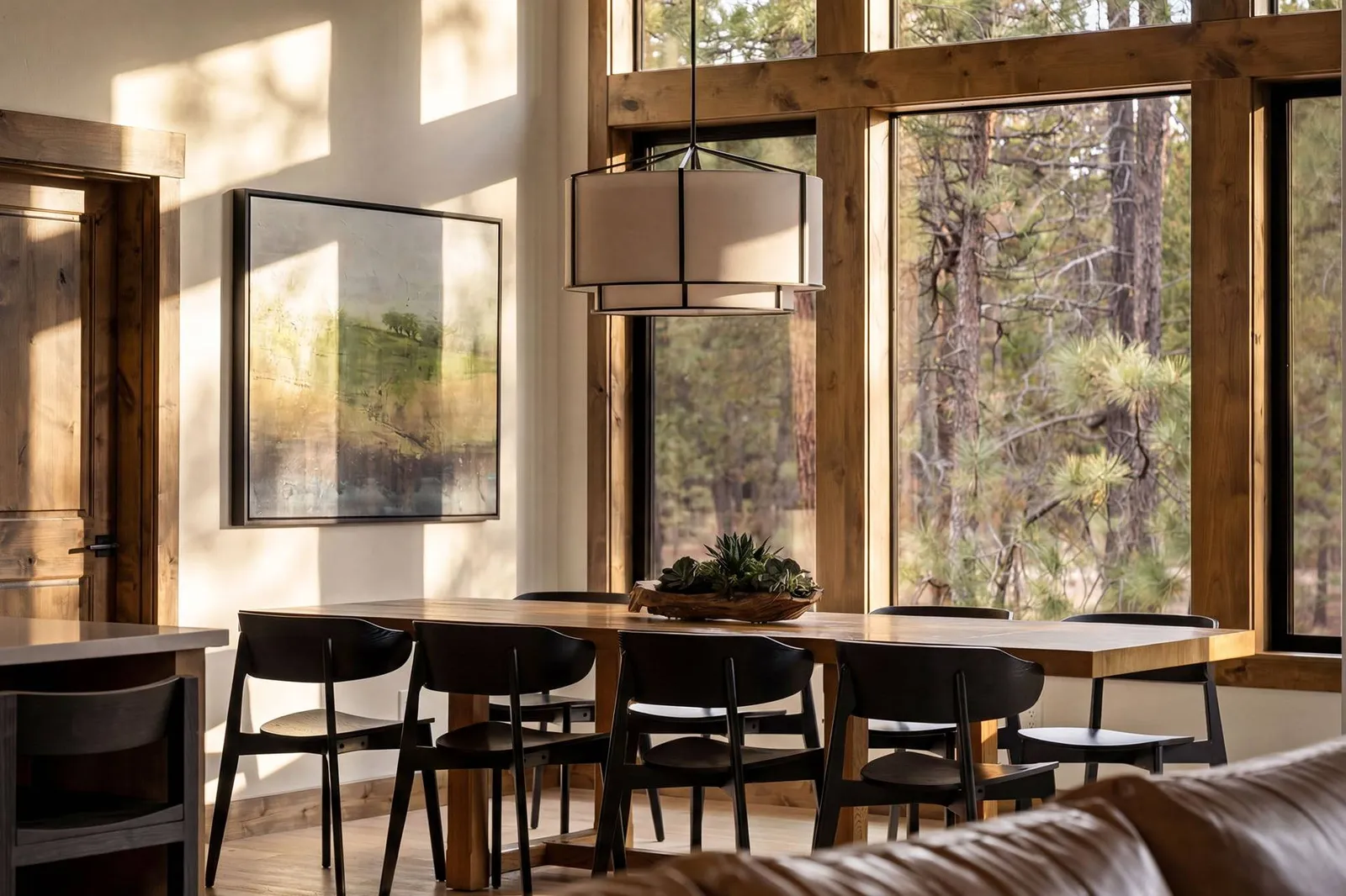 The expansive windows bring in bountiful natural light.