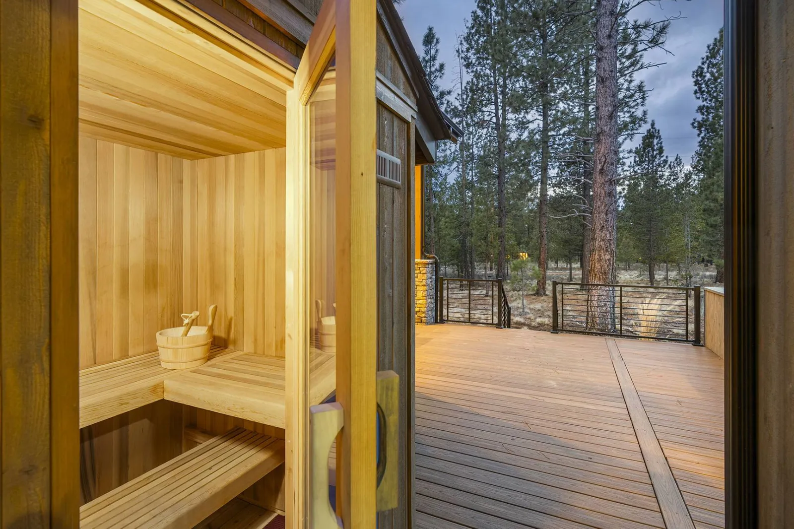 Enjoy the sauna after a day playing in the snow.