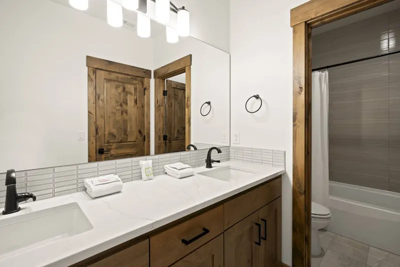 Two newly installed sinks.